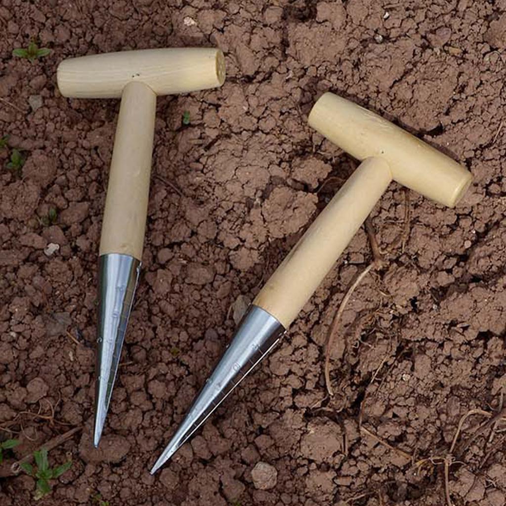 Metall-Handpflanzgerät mit Holzgriff Gartensamenverteiler Leicht & Tragbar zum Umpflanzen von Pflanzen Gemüse pflanzen