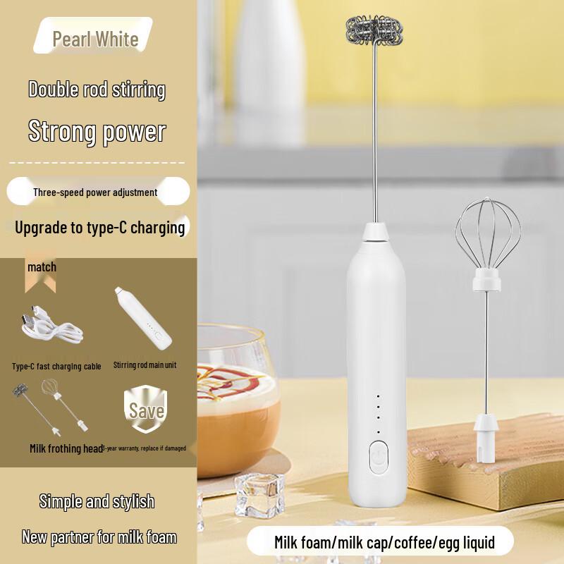 Luxury Double-Head Handheld Electric Milk Frother