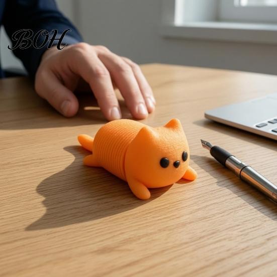 Springy Animal Toy 3D Printed Cat Fidget Toy, Stretchy Dog Stress Relief Sensory Flexible Spring Desk for Office Home Decor