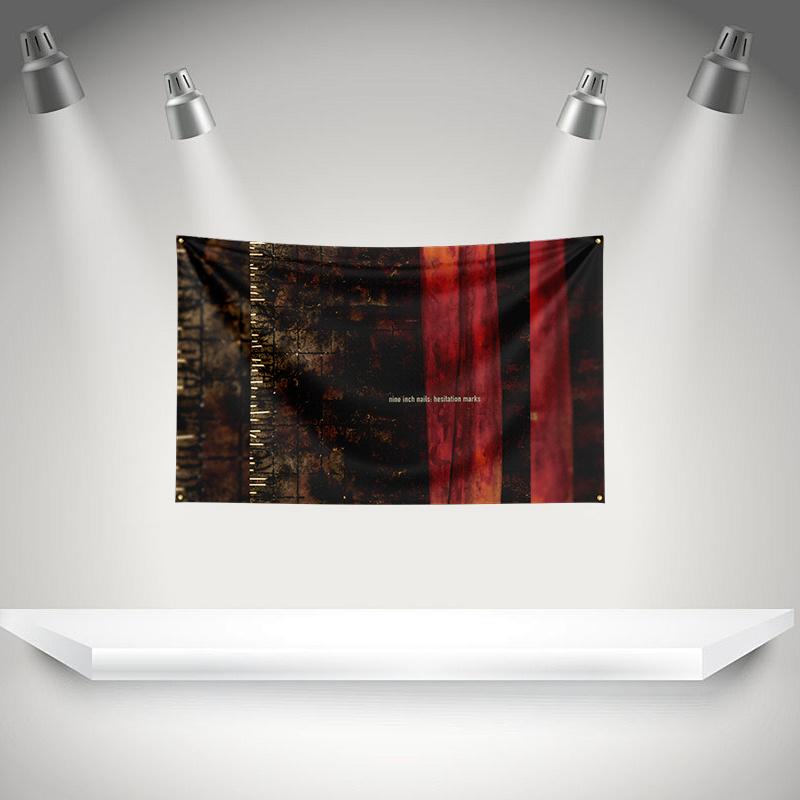 N-NIN Nine Inch Nail Flag Rock Music Band Banner with Grommet HD Printing Tapestry Exhibition Music Band Fans Garage Decor