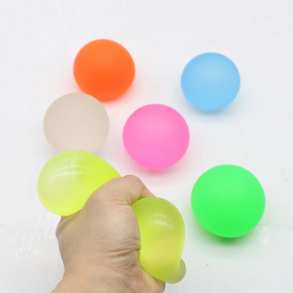 Anti-Stress Niedlicher Ball Matt Transparent Stressabbau Flexibel Lustig Dekompression Entlüftung Hüpfball Spielzeug für Kinder Erwachsene Kindergeburtstagsgeschenk