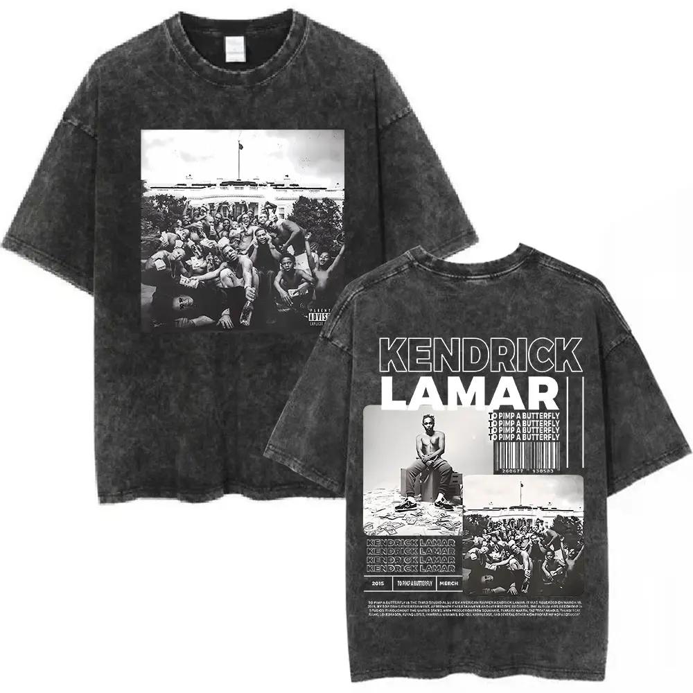 Washed Vintage Rapper Kendrick Lamar SZA Grand National Tour Tshirt They Not Like Us T Shirt Men Hip Hop Fashion Tshirt