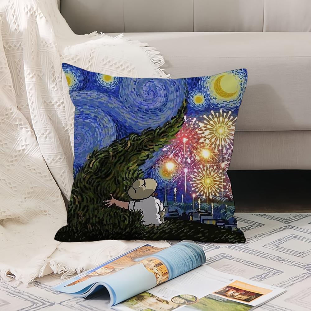 Art Van Gogh Pillow Case Office Cushions Suitable For Sofa Car Bedroom Decorative Cushion Cover