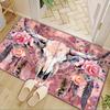 VIKAMA Western-Style Carpet With Bull'S Head And Rose Motif Office Chair Rug Living Room And Bedroom Carpet Home Decor