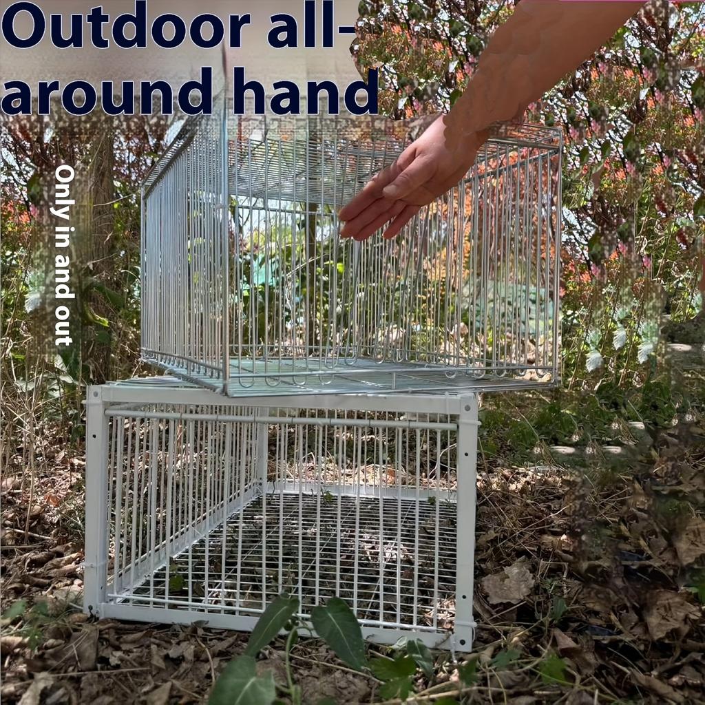 Heavy-Duty Automatic Cage Trap for Pigeons, Two-Door Entry, Anti-Escape Design – Ideal for Gardens, Outdoor Hunting.