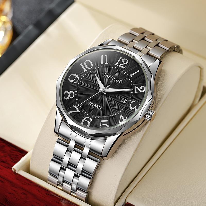 Casaro Elderly Men'S Watch Business Simple Fashion Calendar Steel Belt Waterproof Men'S Watch Exquisite Large Dial