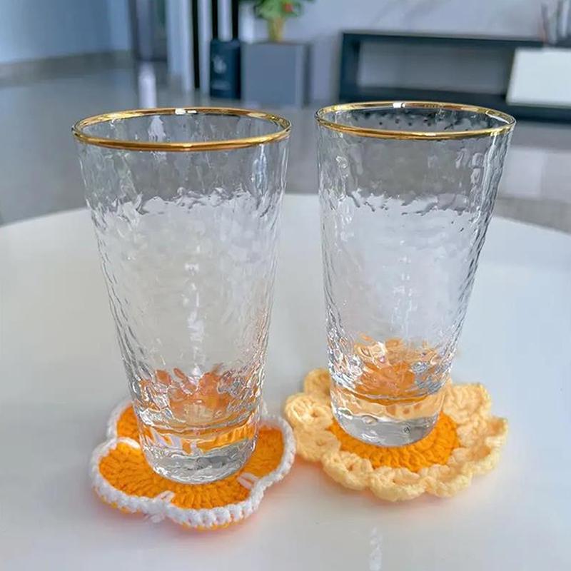 Crochet Coaster Handmade Knitted Flower Placemat Tea Cup Pad Crochet Flower Coaster Heat Insulation Mug Mat Home Decor