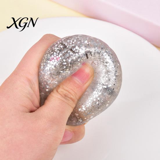 Dumpling Stress Ball 12Pcs Relief Squeeze Toy with Steamer Clear Glitter Steamed Bun Adult Reducer Sensory Soft Stretchy Fidget Party Favors Reliever