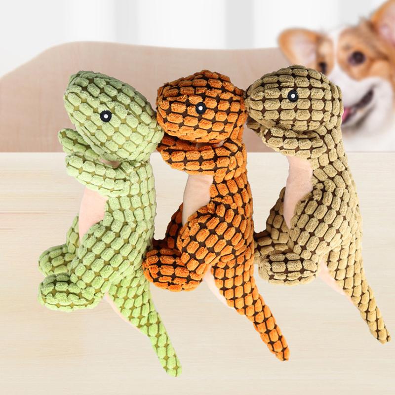 Bite-resistant Teeth-grinding Chewing Toy for Dogs Cats Washable Dinosaur Shaped Plush Sounding Dog Puzzle Toy Puppy Supplies