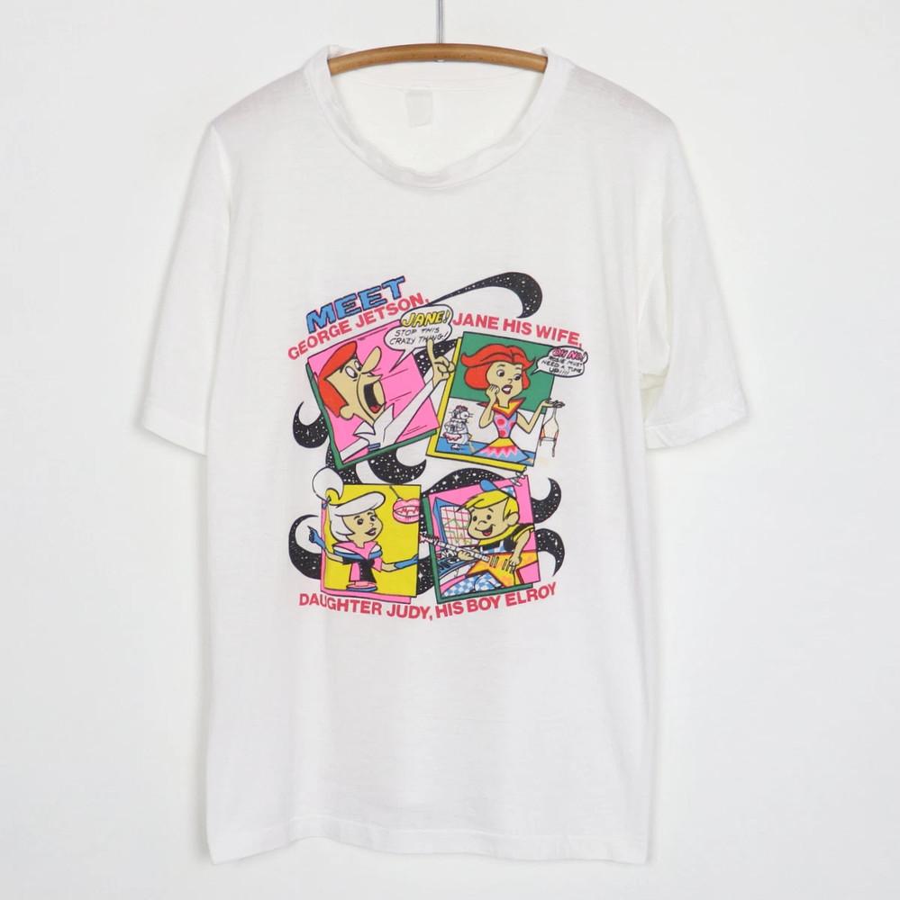 Meet the jetsons cartoon White T-Shirt Cotton Tee All Size S To 4Xl NI1306 Unisex T-Shirt S