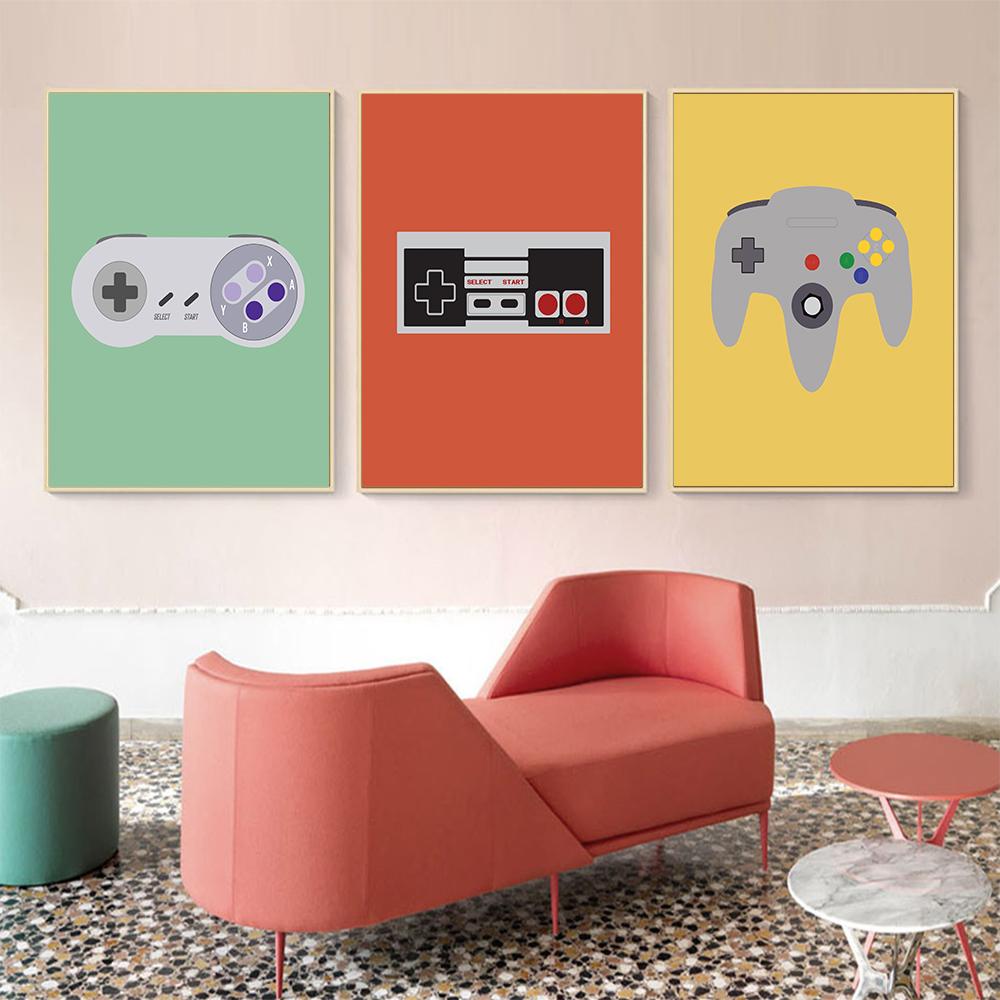 Gaming Boys Wall Art Pictures Video Game Controllers Posters and Prints Gamer Gift Canvas Painting E-Sports Room Kidroom Decor