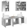 Bathroom Cabinet Set 5 Pcs Concrete Grey Particleboard