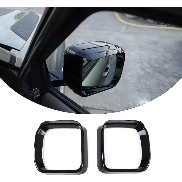 PIUGILH Rearview Mirror Rain Shield Cover Compatible with Land Rover Defender 2020 2021 2022 2023 2024, ABS Rear View Mirror Protector Frame, 2Pcs