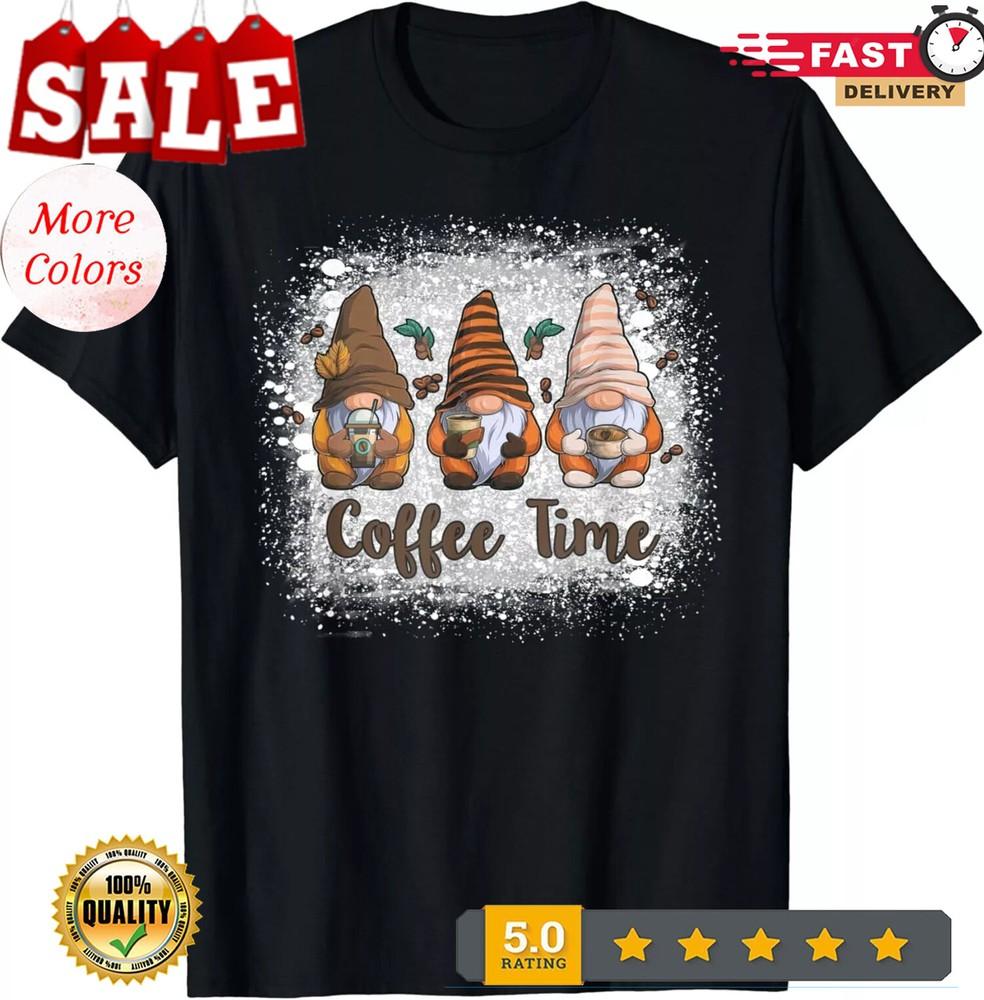 2025/Cute Gnomes Coffee Time Caffeine Gift Unisex T-Shirt Unisex T-Shirt XXXXL