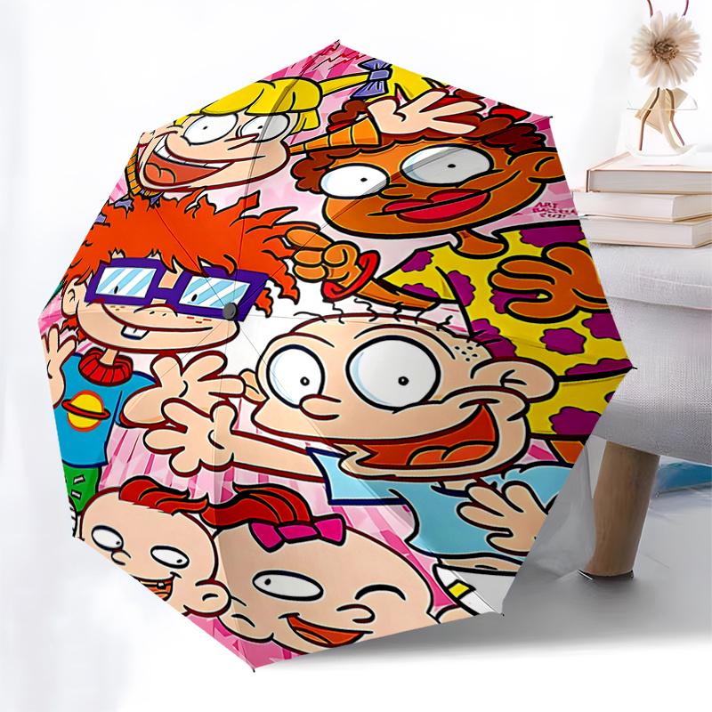 Rugrats Automatic Opening/Closing Umbrella with 3 Fold Design and Iron Frame Perfect for Fans, Travelers, and Daily Use. Ideal Gift for Fest