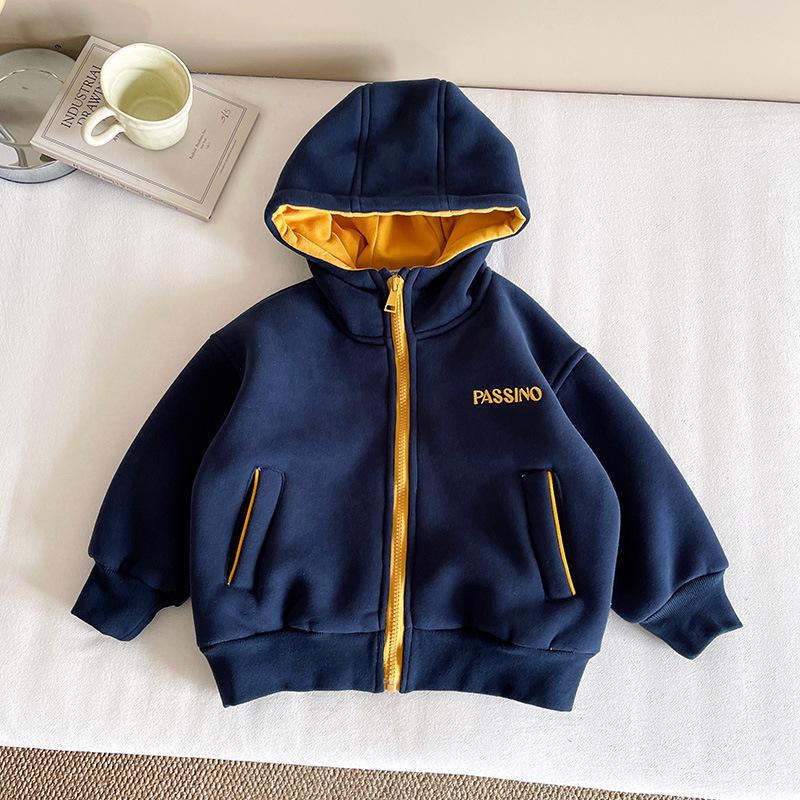 

Nausicaä 2025 Winter Kids Color Block Hooded Fleece Jacket 150 cm тёмно-синий