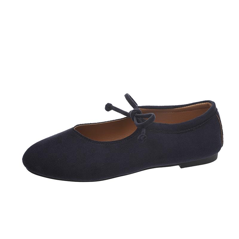 Fashion Women's Flat-bottomed Mary Pumps Low-cut Shoes Spring and Autumn Fashion Lace-up Soft-soled Leisure and Comfortable Ballet Shoes