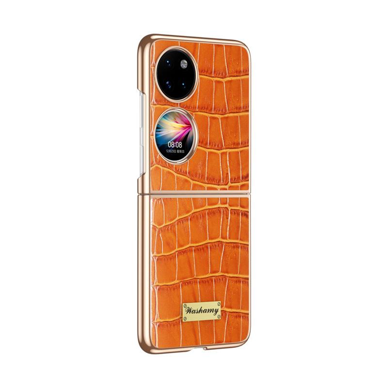 Applicable To Huawei Pocket2 Mobile Phone Case High-end P50pocket Crocodile Pattern Huawei Anti-drop Business Men's Leather Case