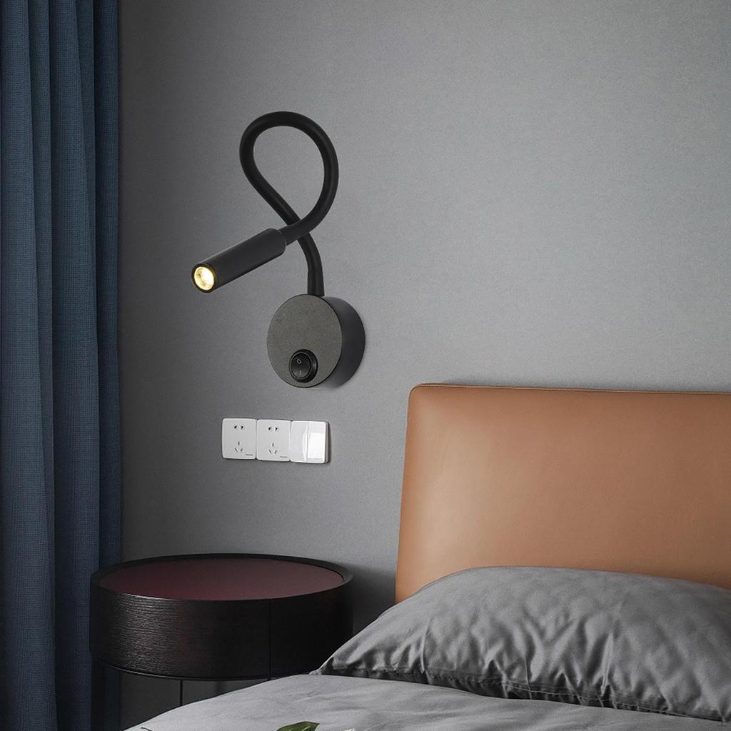 for Reading in Bed, Night Light Bed Lamp, Wall Mount Flexible