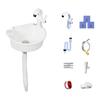 Self-Adhesive Wall Hanging Sink With Drain Plug And Pipe Mount Basin Mini Plastic Sink  For Outdoor