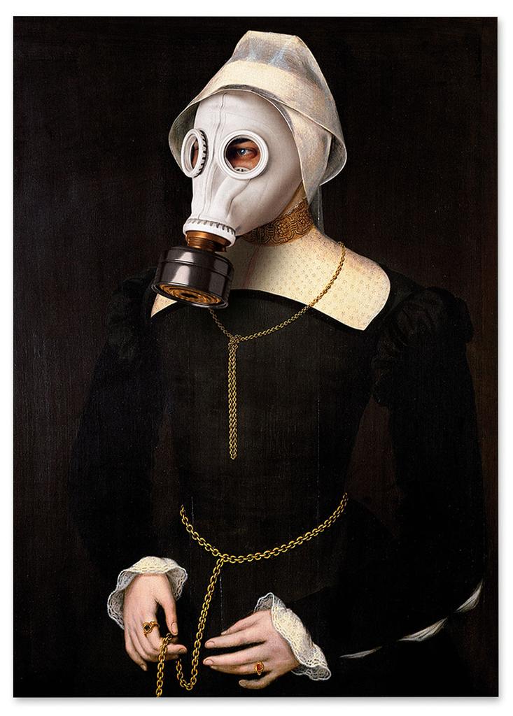 Obraz na płótnie portret maska gazowa