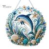 Beach Style Home Decor Coastal Faux Pearl Painting Kit, Ocean Theme Art DIY Sparkling Gemstone Crafting Sea Animal Ornament Craft Kit for Adults