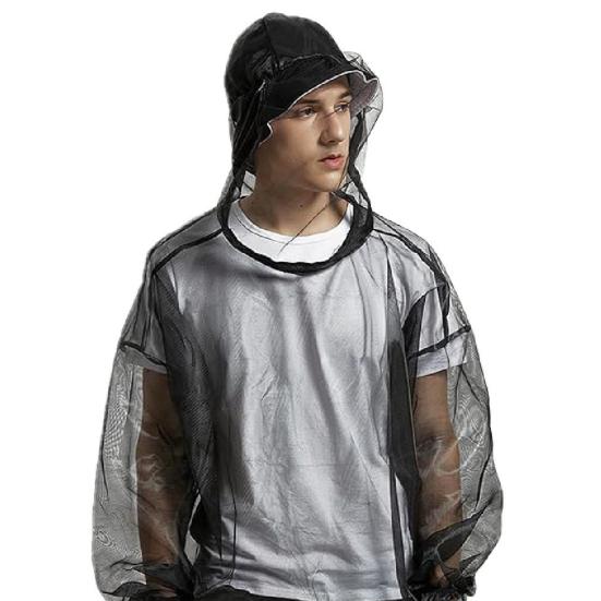 2Pcs/Set Mosquito-repellent Suit Ultra-light Mesh Full Cover Design Pullover Tops Elastic Waist Long Pants Set Mosquito Net Outfit