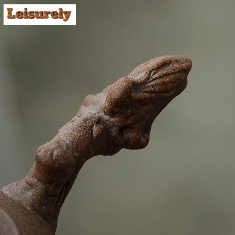 210ml Handmade Dead Branches Side Handle Pot Retro Raw Ore Coarse Pottery Teapot Tea Maker Kettle Personalized Kung Fu Tea Set