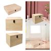 Unfinished Wooden Box Keepsake Multipurpose Jewelry Organizer with Hinged Lid for DIY Party