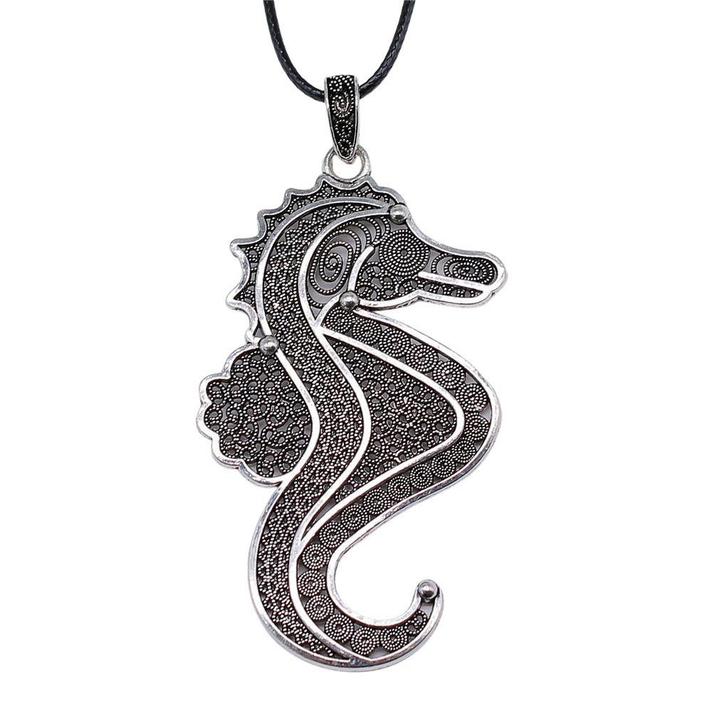 45cm Necklace Leather Chain Big Marine Life Minimalist Jewelry Components QN047