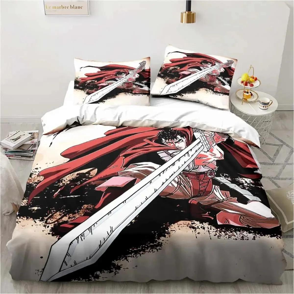 

Anime Berserk Duvet Cover Set Single Double Size Bedding Set For Kids Teen Polyester Quilt Cover Set Home Textiles Movie Decor Duvet Cover Set&EU Single(135x200cm)