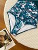 Printed Tie Back High Waist One Piece Sexy Bikini Swimsuit Women Fashion Elegant Beach Vacation Wear
