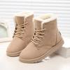 2025 Women Winter Snow Boots Warm Flat Plus Size Platform Lace Up Ladies Women's Shoes New Flock Fur Suede Ankle Boots 35-43