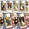 Tarotkarten Niedliche Kunst Katzen Handyhülle Für Samsung Galaxy S24 S25 Ultra S9 S10 S20 S22 S21 Plus S23 FE Rückabdeckung Schale