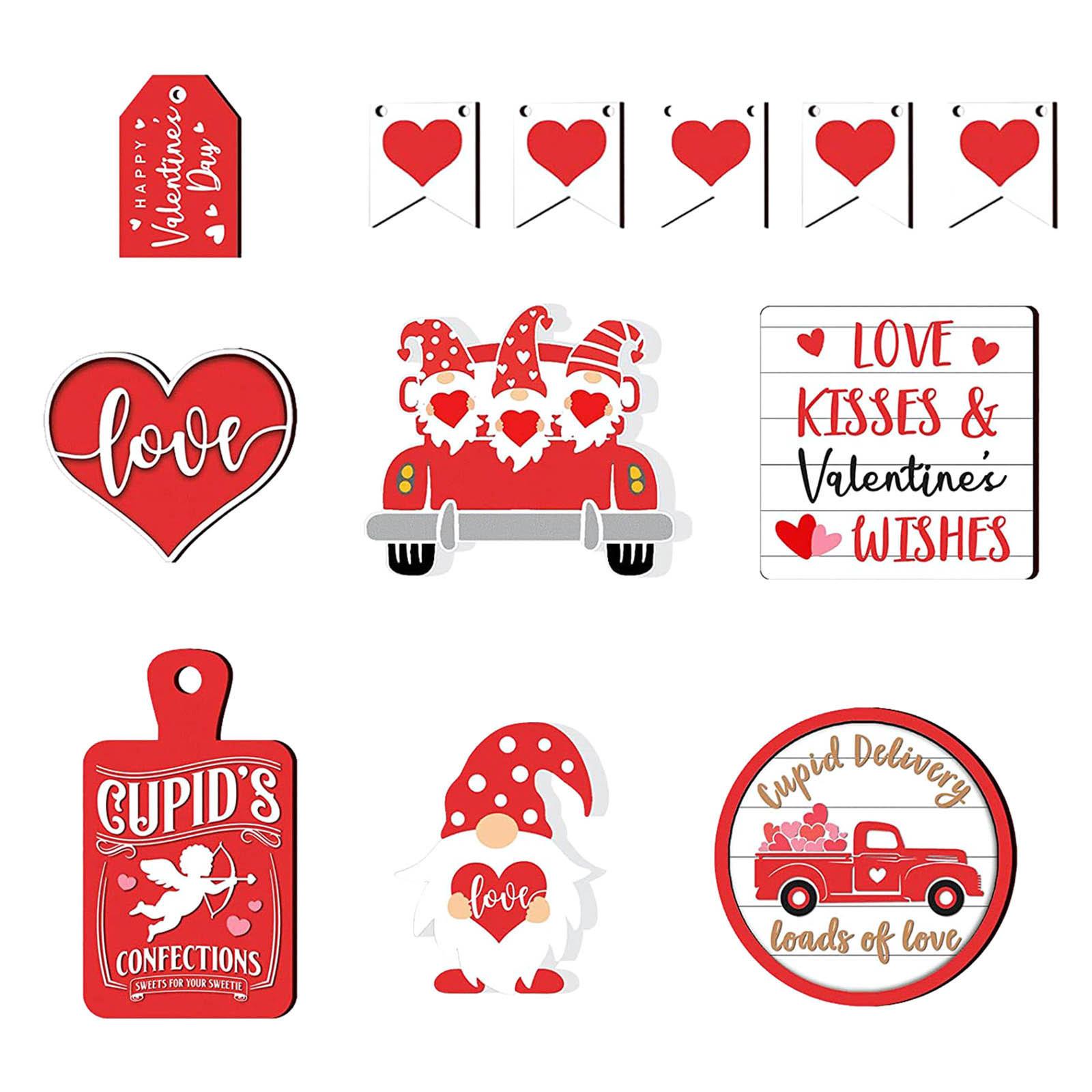 

Valentine s Day Tray Decorative Decorations, Love Atmosphere Scene Decoration Set красный