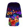 Women's Floral Print Irregular 3/4 Length Sleeve  Cardigan Jacket With Pockets Casual Cover Up