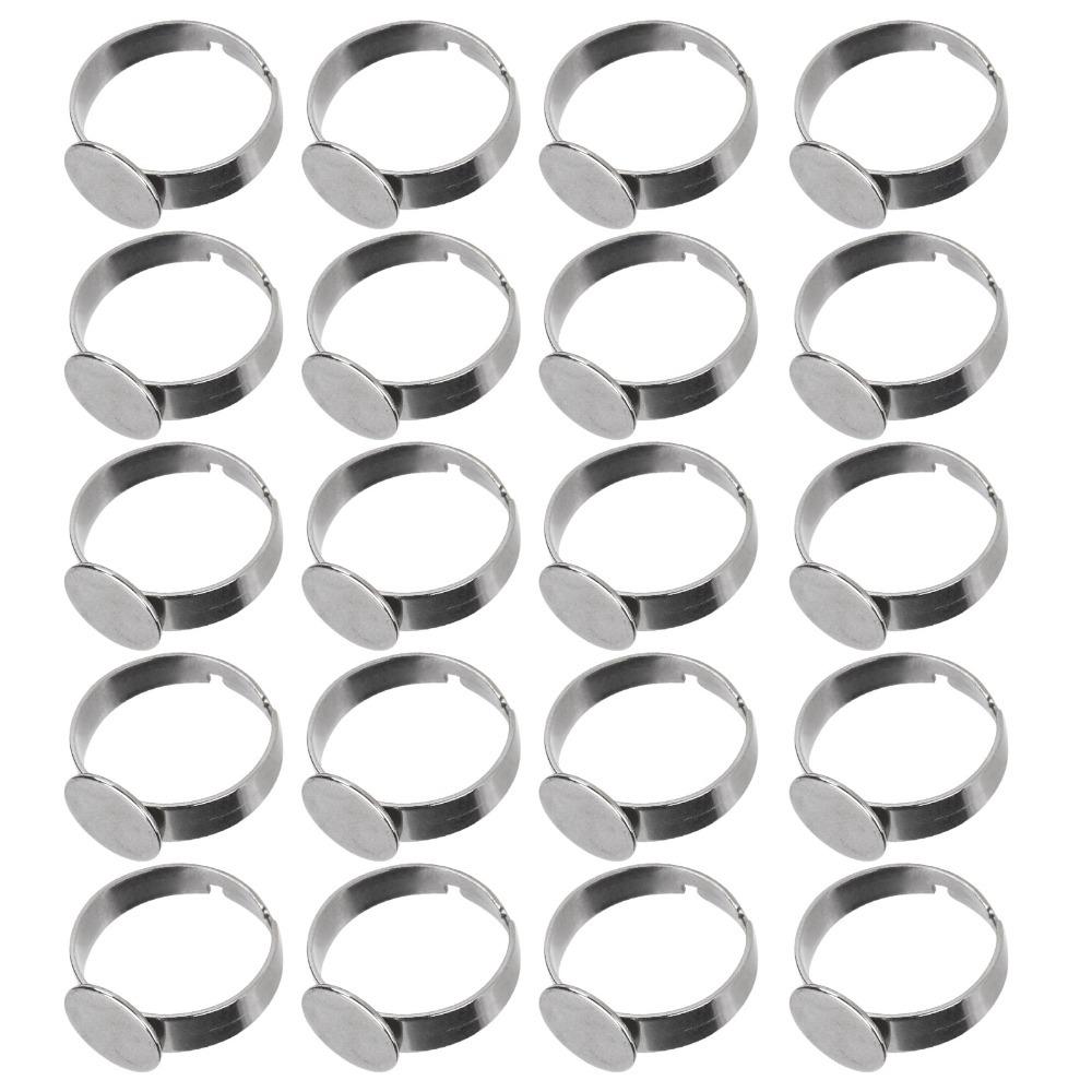 20pcs Adjustable Adjustable Rings Flat Base Flat Rings Jump Rings Ring Bases Jewelry Creation