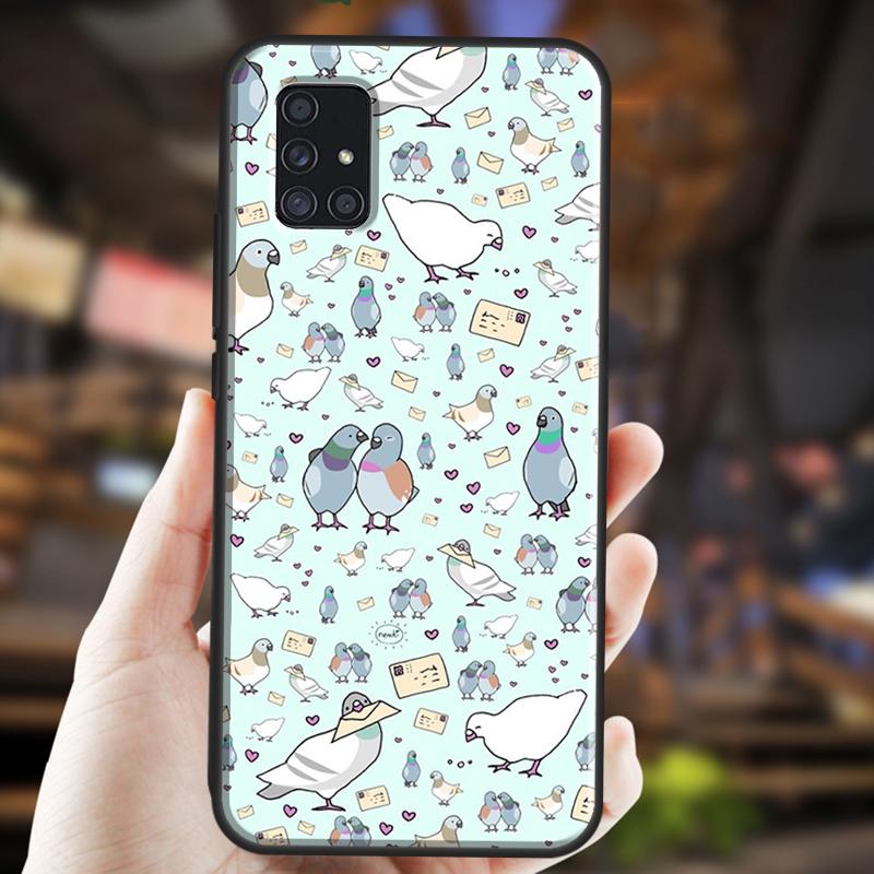 Pigeons Collage Silicone Cover For Samsung A12 A32 A42 A52 A72 A21S A20S A30S A31 A41 A51 A71 A50 A70 Case