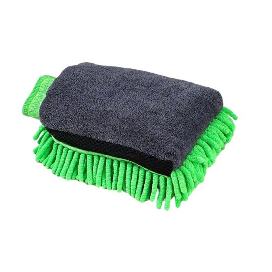 1 Stück Chenille-Auto-Waschhandschuh, dicker Plüsch, doppelseitiger Mikrofaserhandschuh für kratzfreie Reinigung, wasserdichtes Handpolster für Autodetailing