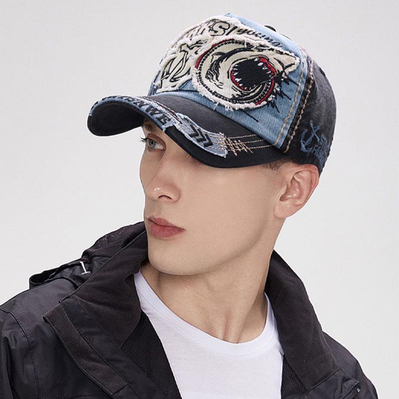 Kappe Baumwolle Mode Haifisch Stickerei Lässig Schirmmütze Für Damen Snapback Hip Hop Kappen Für Männer Und Frauen Gorras Cntang Herren Baseball
