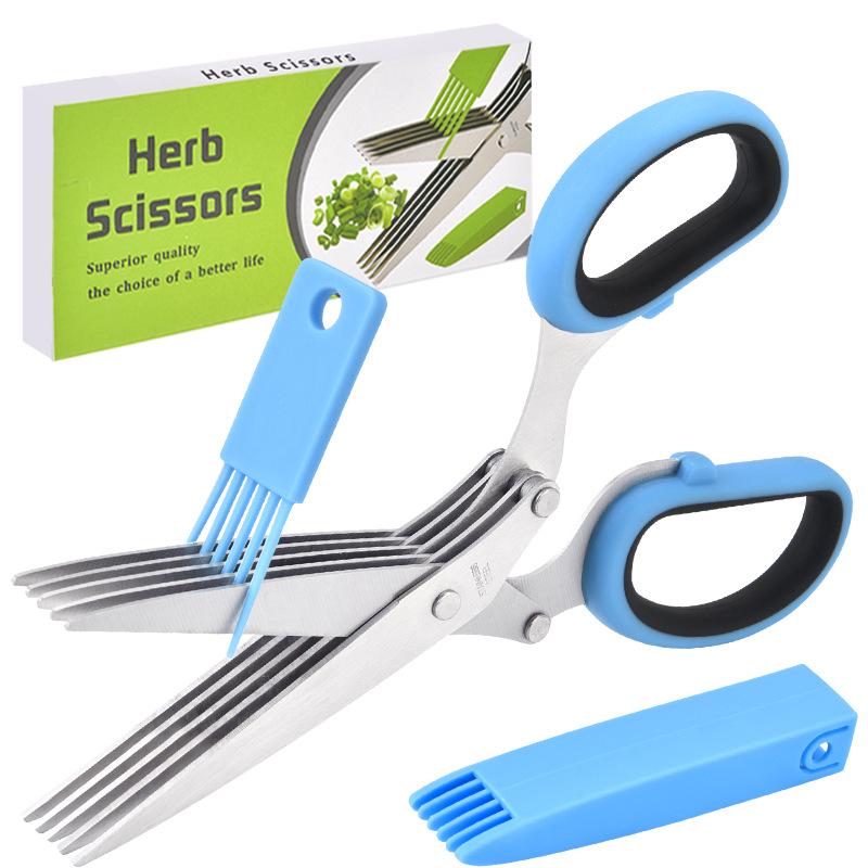 Stainless Steel Five-Layer Herb & Vegetable Scallion Shears