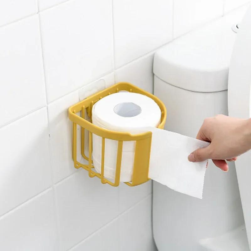 Household Bathroom Tissue Box Roll Holder Wall Mounted Tissue Box Bathroom Storage Box Toilet Paper Holder Accessories Tools