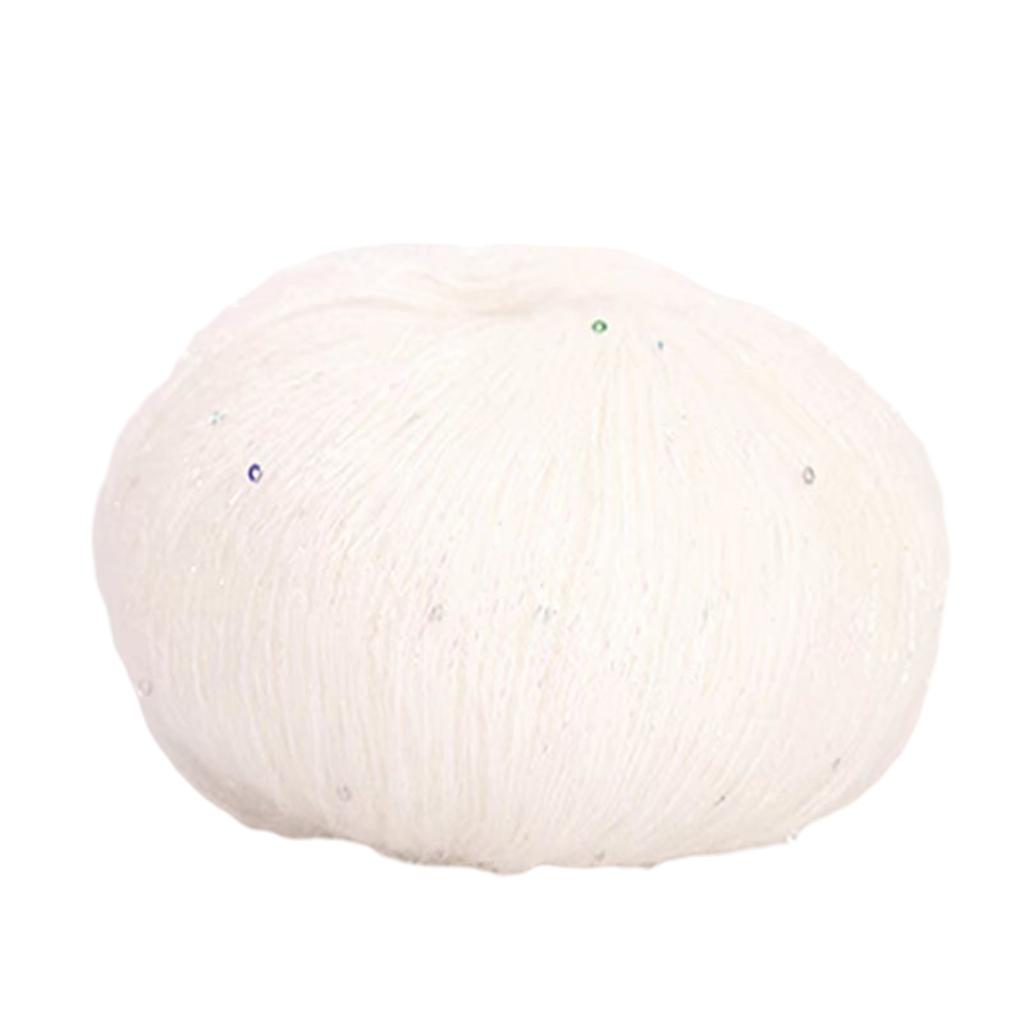Sequined Crochet Yarn Knitting Mohair Yarn for DIY Hats Sweater Scarf Handcrafts Colorful Yarn for Crocheting Knitting