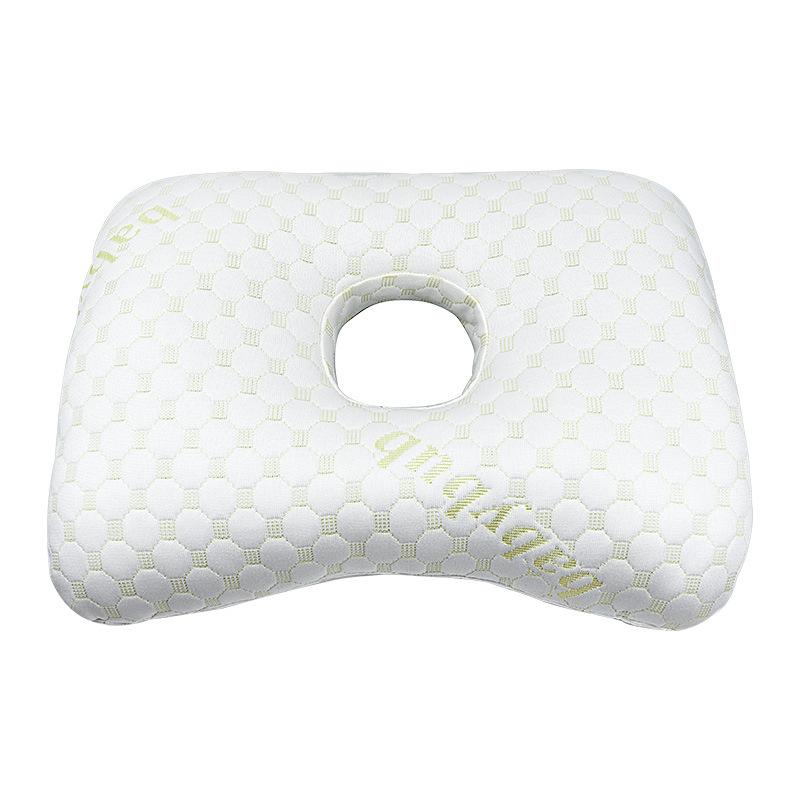 Soft Bamboo Fiber Single Hole Ear Pillow Elderly Patients Orthopedic Design Beauty Salon Adult Side Sleeping Pillow for Pressure