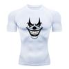 Men Compression Fitness Sport T-Shirt, Scary Evil Clown Face