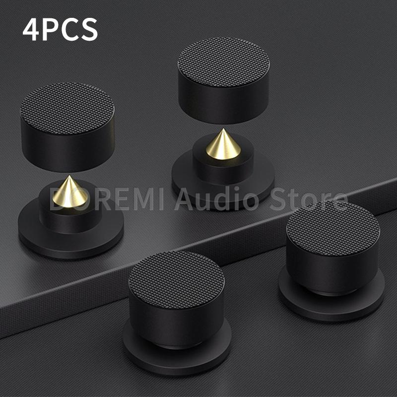 

4Pcs HiFi Speaker Spike Stand Foot Pads Aluminum Alloy Shock-absorbing Feet Peg CD Stand Speaker Amplifier Isolation Feet Nail