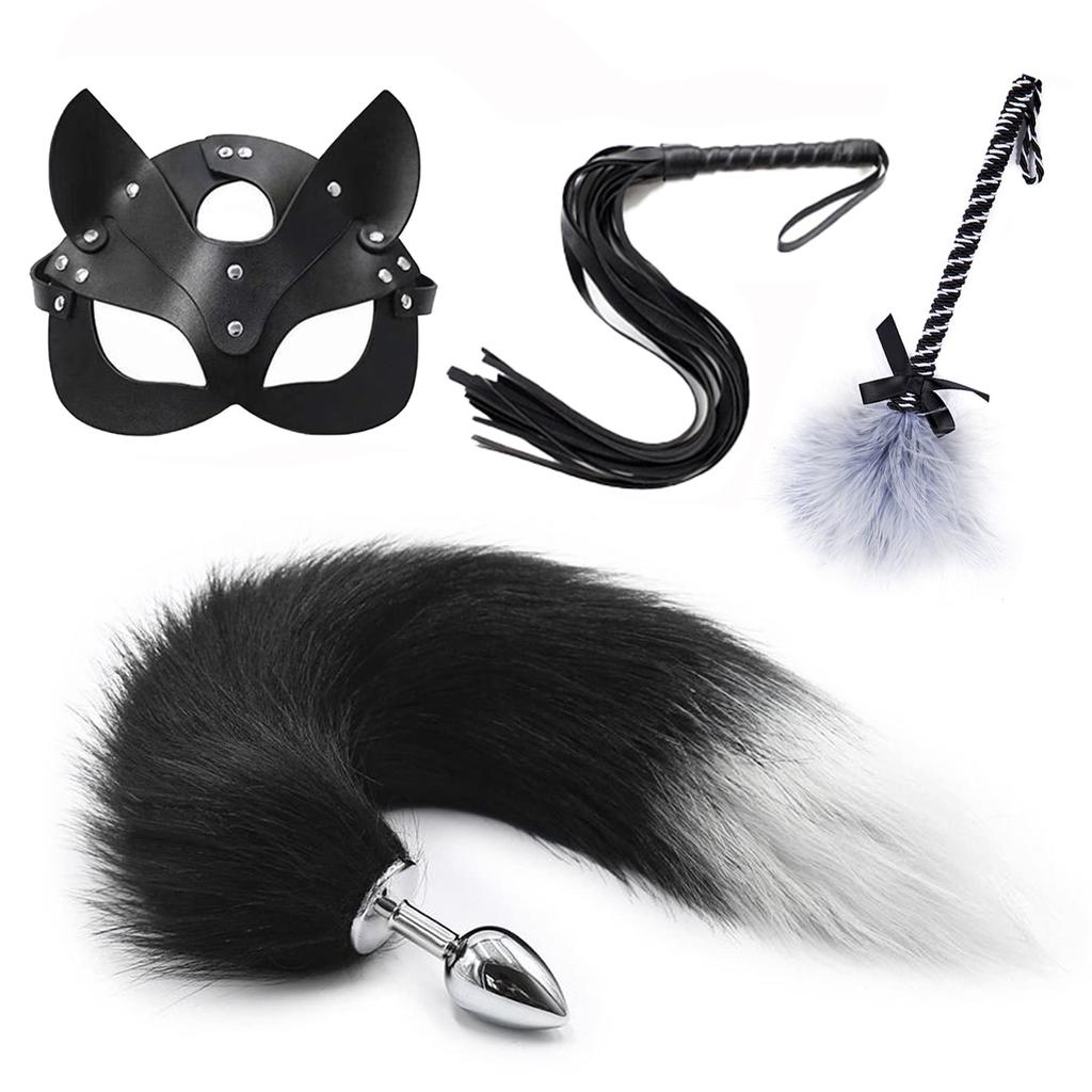 Set Dop Anal Coadă Vulpe Pentru Femei Jucării Sexuale Anale Dop Anal Coadă Sexy Ureche de Pluș cu Cleme pentru Mamelon Vibrator Glonț Pentru Cupluri Jucării