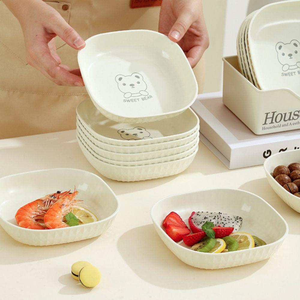Square Fruit Plate PP Food Plate Multifunctional Spitting Bone Saucer Candy