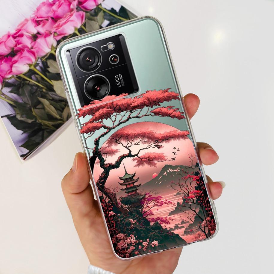 For Xiaomi 13T Pro Case Fashion Flowers Shockproof Soft Silicon Protector Clear Coque For Xiaomi 13T Phone Cases Mi 13TPro Funda