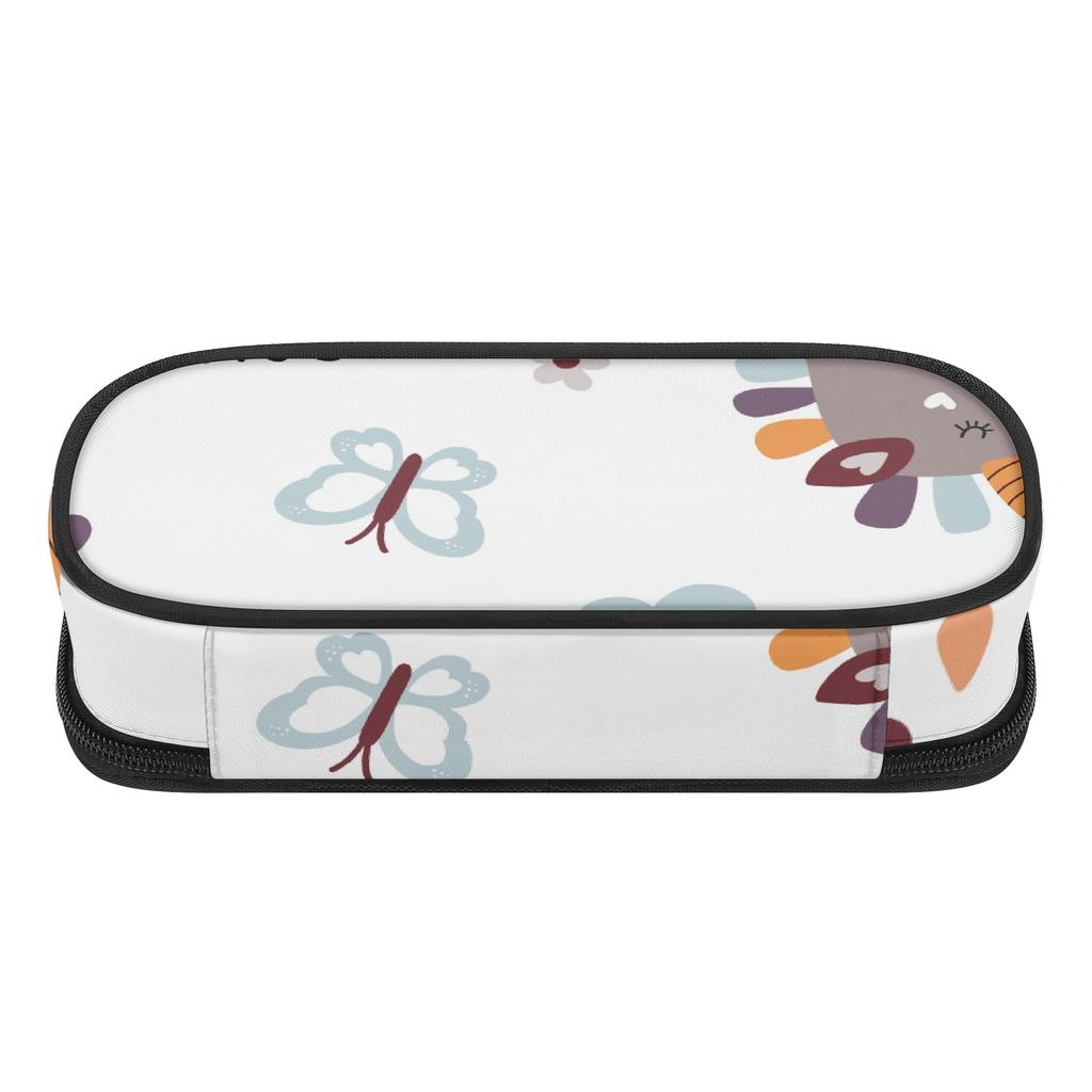 Pencil Bag Zipper Closure Large Capacity Strong Polyester Fabric with Main Compartment Mesh Pocket and Pen Slots for Students